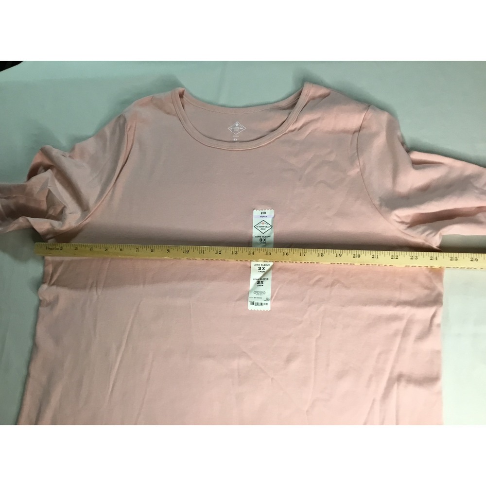 St Johns Bay Women's Pink Long Sleeve Crew Neck Basic T-Shirt‎ Top 3X NWT - Picture 5 of 6